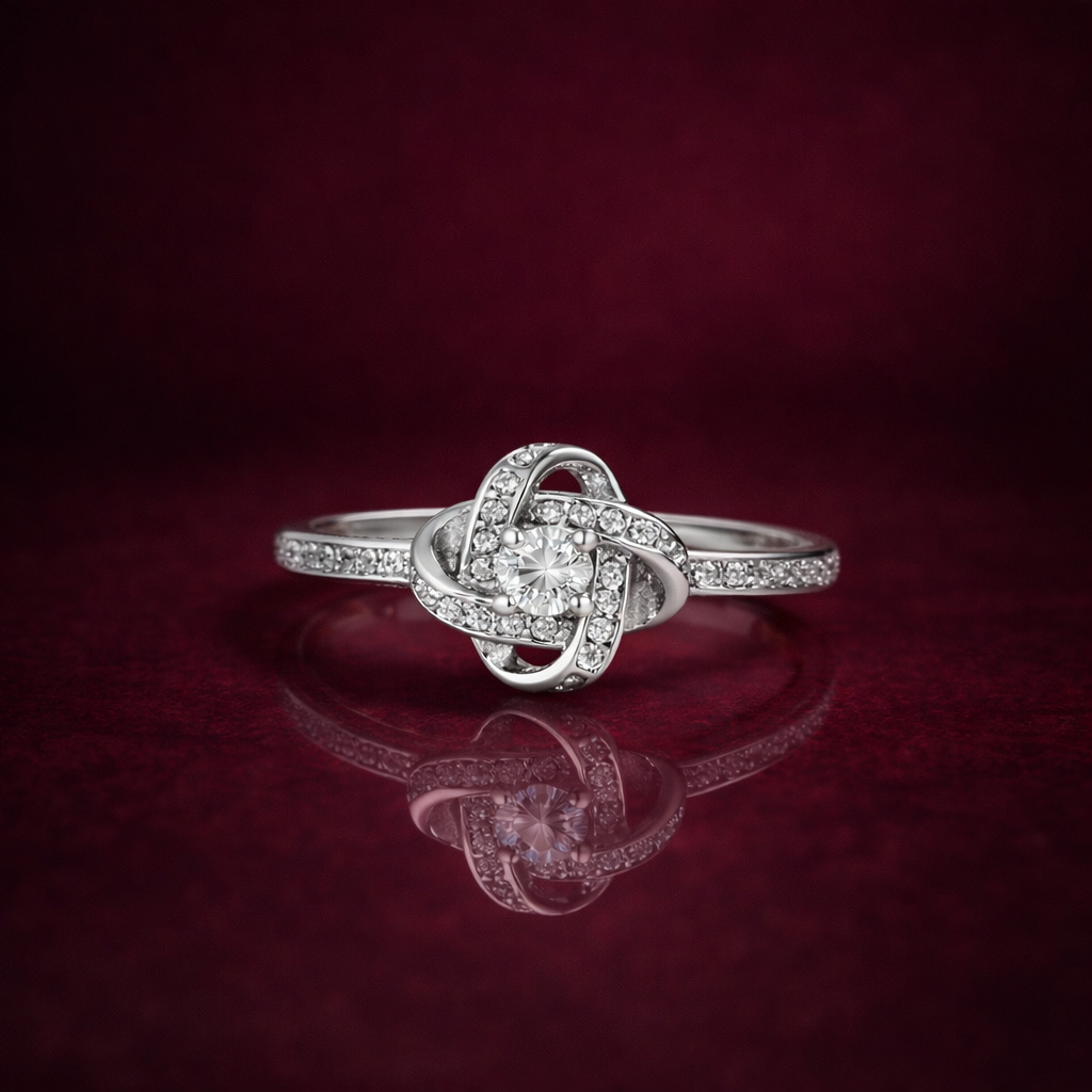 925 Sterling Silver Inlaid Zircon Ring