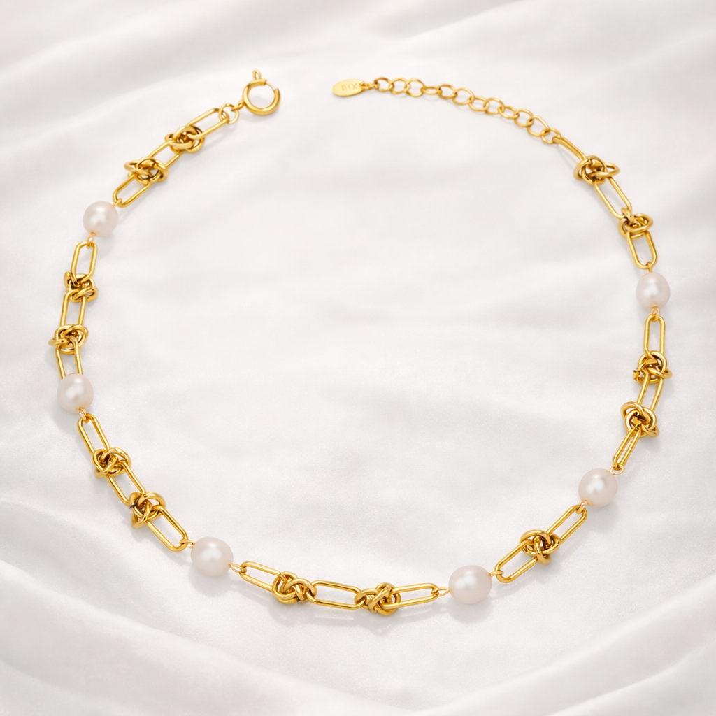 Freshwater Pearl Titanium Steel Necklace